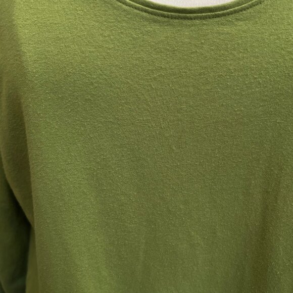Eileen Fisher Avocado Green Long Sleeve Scoop Neck T-Shirt Top Viscose Large - Picture 4 of 7